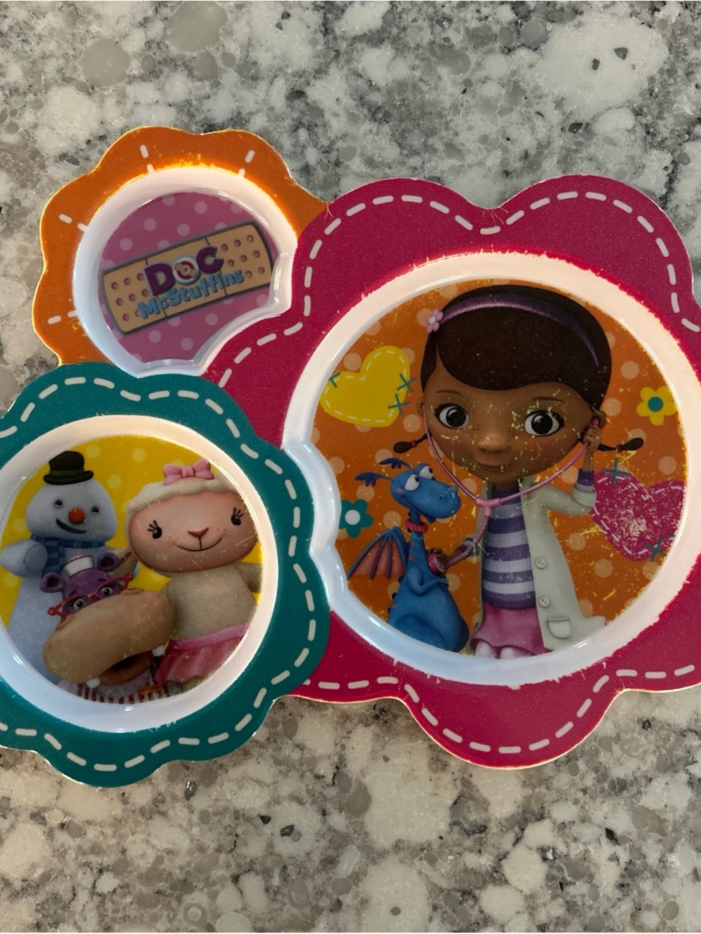 Disney Doc McStuffins Multicolor Sectioned Kids Plate